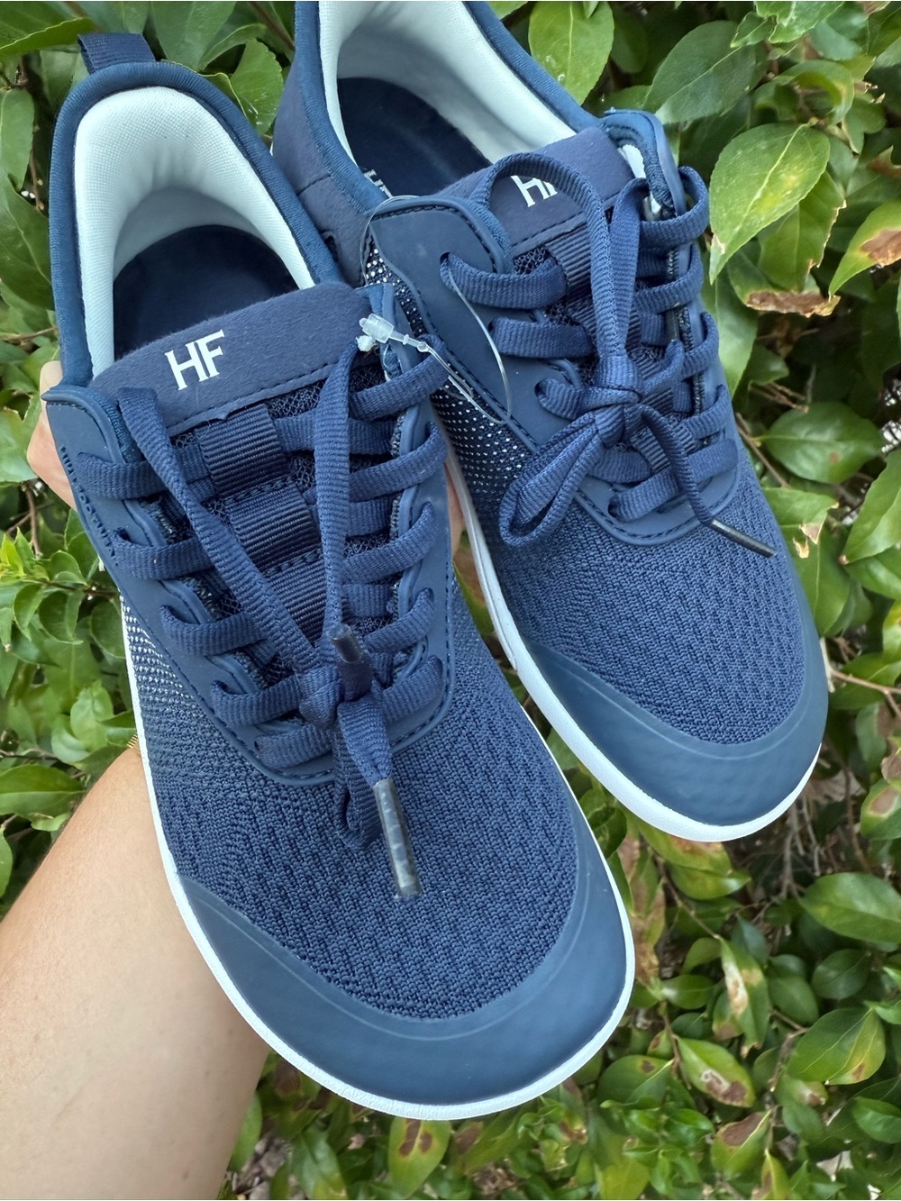 HF Navy Knit Lace-Up Sneakers - Lightweight Everyday Comfort